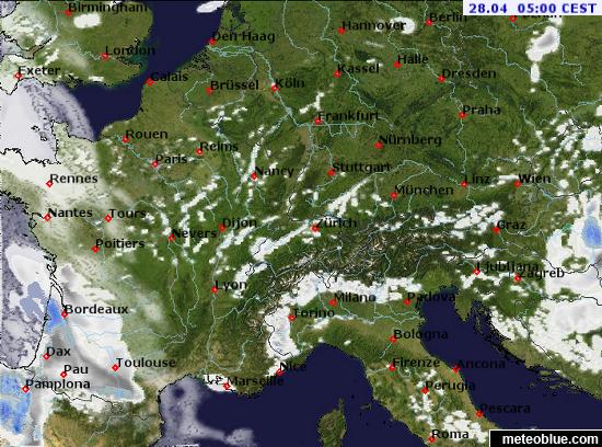 3 Std. Niederschlag Mitteleuropa