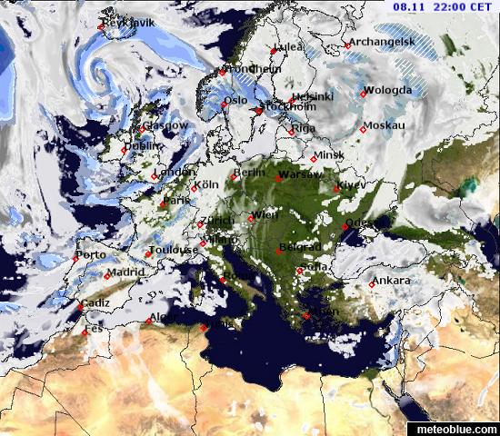 meteo mapa evropa Mapa počasí   Evropa   meteoblue meteo mapa evropa