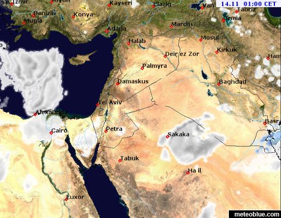 خرائط الطقس الشرق الأوسط Meteoblue