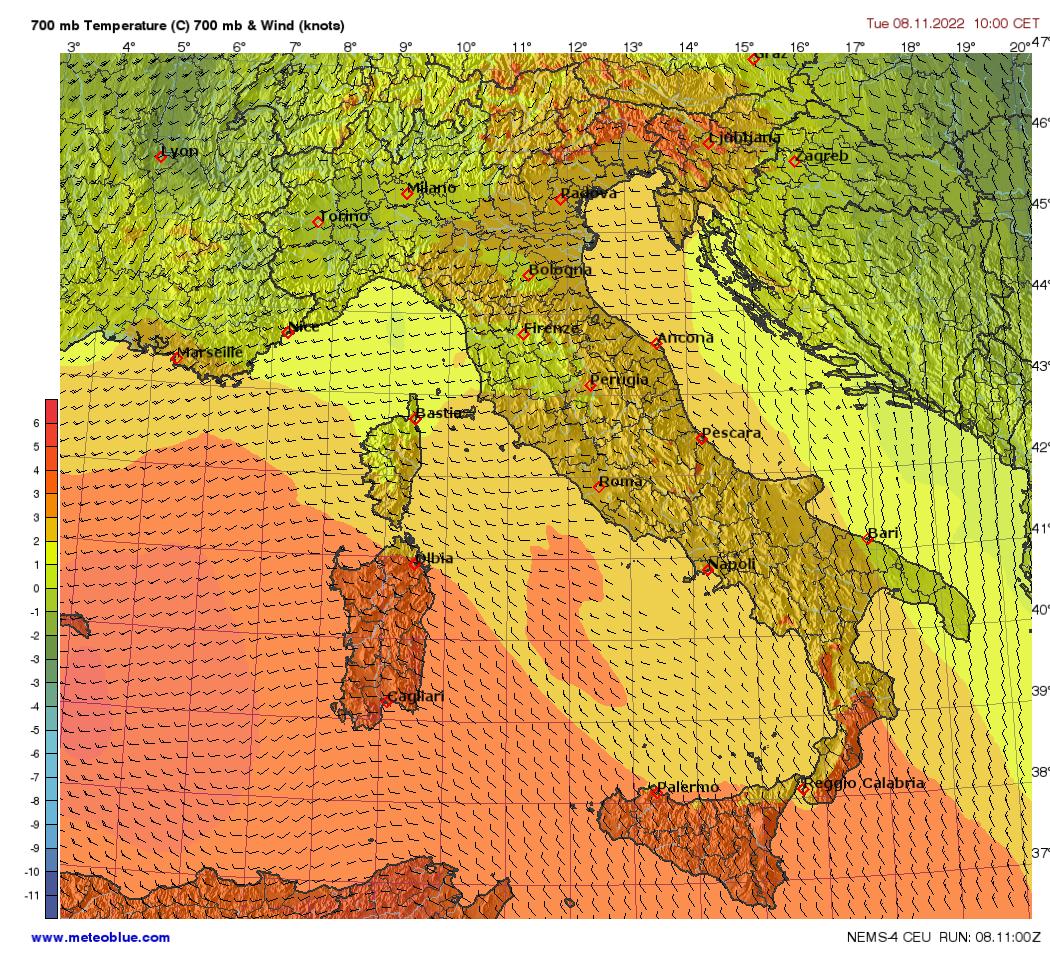 pogoda wlochy mapa Mapy pogody   Włochy   meteoblue