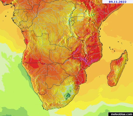 Météo Afrique - Températures et prévisions à 6 jours