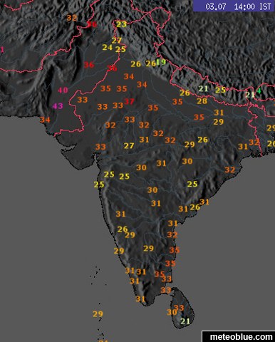 Weather Maps India Meteoblue