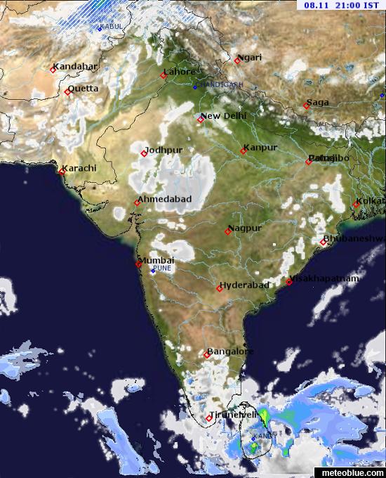 weather forecast map india Weather Maps India Meteoblue weather forecast map india